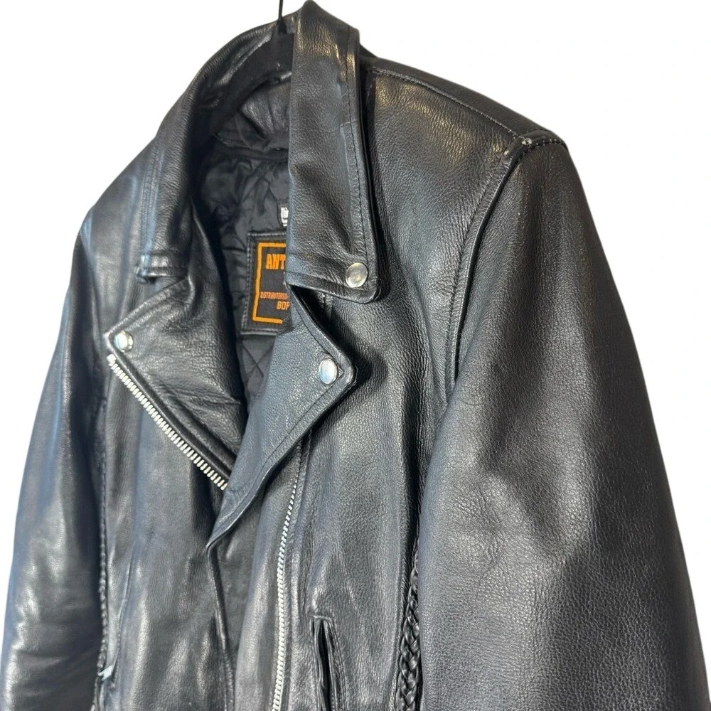 Vintage Antelope Creek Classic Black Biker Jacket Y2K Archive Biker Moto Men's M
